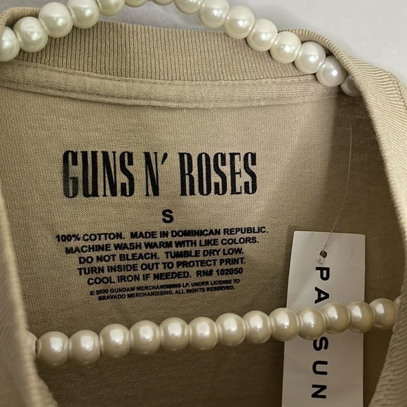 pacsun x Guns And Roses Tan Short Sleeve band T-shirt sand storm tan new w tag - Picture 4 of 5